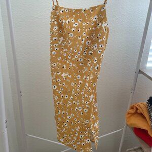 PRINCESS POLLY YELLOW SUMMER SLIT MINI DRES